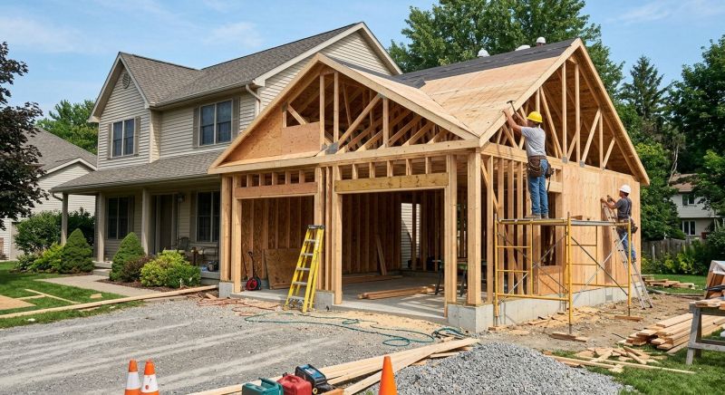 Two Story Garage Construction in Cypress, TX